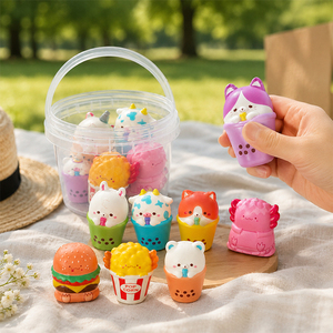OEM Cute Fast Food Boba <b>Squishy</b> Bundle Slow Recovery PU Foam Stress Reliever Toys Birthday Giveaways for Boys Girls 5 to 7 Years - Product Image 4