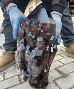 Vente en gros <span class=keywords><strong>de</strong></span> grappes <span class=keywords><strong>de</strong></span> <span class=keywords><strong>cristal</strong></span> <span class=keywords><strong>de</strong></span> quartz noir naturel <span class=keywords><strong>de</strong></span> <span class=keywords><strong>grande</strong></span> <span class=keywords><strong>taille</strong></span>, <span class=keywords><strong>roche</strong></span> <span class=keywords><strong>de</strong></span> <span class=keywords><strong>cristal</strong></span> spirituelle, géodes - Product Image 4