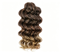 Extensions de cheveux synthétiques à ondulations profondes courtes, vente en gros directe d'usine, pour tressage, souples, rebondissantes, sans nœuds, pré-bouclées, simples