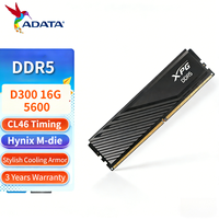 NUEVA Memoria RAM ADATA XPG D300 16G CL46 Negra DDR5 5600MHz UDIMM+NonECC para Computadora de Escritorio