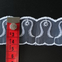 Tissu en dentelle brodée en nylon, accessoires vestimentaires pour robe, fabrication artisanale, dentelle organza personnalisée sur mesure