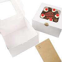 Boîte à confiseries en carton blanc recyclable OEM personnalisée avec double languette de fermeture pour les fournitures de fête