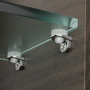 Alloy Suction Cup Shelf Support Silver Zinc Alloy Durable Cabinet Glass Partition 7-Shaped <b>Right</b> <b>Angle</b> Furniture Connector - Product Image 4