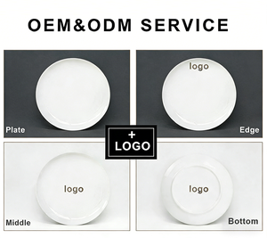 卸売セラミックディナープレート印刷 8インチ 10インチ ホワイト カスタム磁器セラミックフードプレート 家庭用 レストラン パーティー用 - Product Image 4