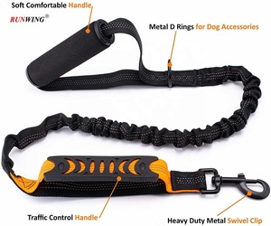 <span class=keywords><strong>Collar</strong></span> de perro de nailon reflectante de alta resistencia con correa elástica, patrón sólido, antitracción, antideslizante, absorción de golpes para perros grandes y medianos - Product Image 2