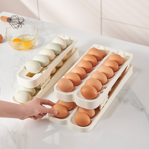 Folding Egg <b>Storage</b> <b>Box</b> White 24 Capacity Refrigerator Organizer Foldable Egg Rack Tray For Kitchen Use - Product Image 1