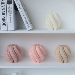 Custom Large Resin Wax Jar with 3D Spiral Design Luxury Silicon Body <b>Mould</b> Mold for Candle Birthday Pillar Making New Cake Tools - Product Image 2