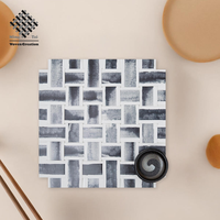 Sous-plats de table en cuir tissé en vinyle PVC écologique, imprimés, antidérapants