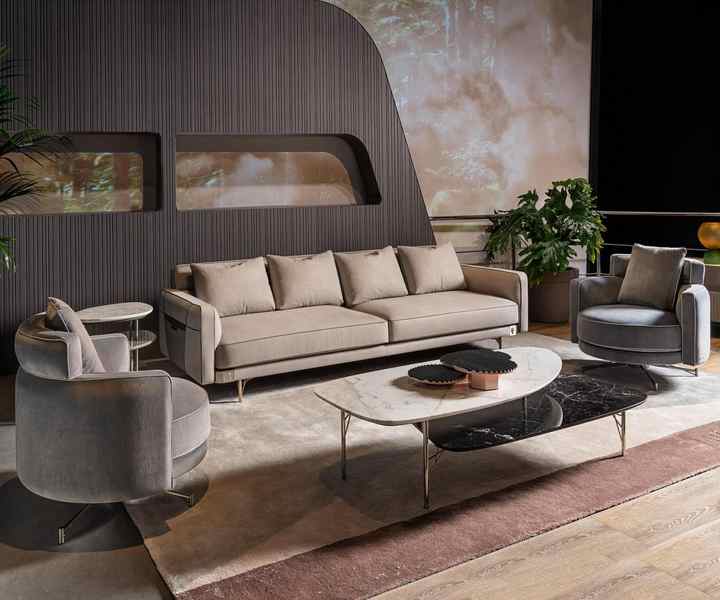 New Italian Luxury Style Modern Leather Sectional Sofa Light Luxury