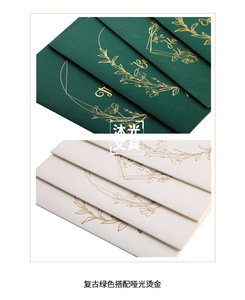 Biglietto <span class=keywords><strong>di</strong></span> Ringraziamento per la Festa degli Insegnanti in Stile Retrò Europeo con Ghirlanda in Rilievo Dorato e Busta - Product Image 3