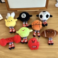 Vente chaude en peluche jouet mignon basket-ball Football volley-ball Badminton Rugby volley-ball Baseball pendentif en peluche porte-clés