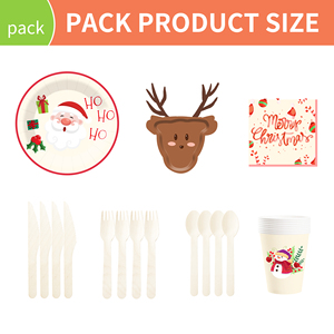 Ensemble de vaisselle de Noël créatif DAMAI comprenant des assiettes en papier en forme de cerf, des gobelets et des serviettes pour la décoration de table de fête de Noël - Product Image 2