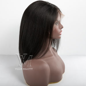 VMAE cuticola brasiliana allineata a doppio disegno di pizzo vergine grezzo anteriore capelli umani parrucche capelli - Product Image 4