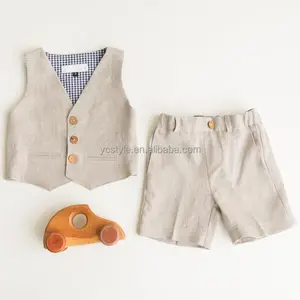 Комплекты одежды для маленьких мальчиков (жилет + шорты), джентльменская одежда для детей, детская одежда на пуговицах