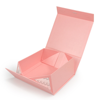 Boîte en Carton Rigide Rose de Luxe Pliante Personnalisée avec Fermeture Magnétique, Impression de LOGO et Ruban, Emballage Éco-Responsable