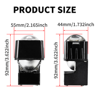 Phares de voiture à LED Haute luminosité Mini projecteur LED à matrice Lentille d'éclairage extérieur automobile Feux laser de conduite Ajustement universel