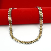 Collier Statement en Acier Inoxydable 304 Plaqué Or avec Zircon, Style Chrétien Classique pour Femmes et Adolescentes - Real U Fashion
