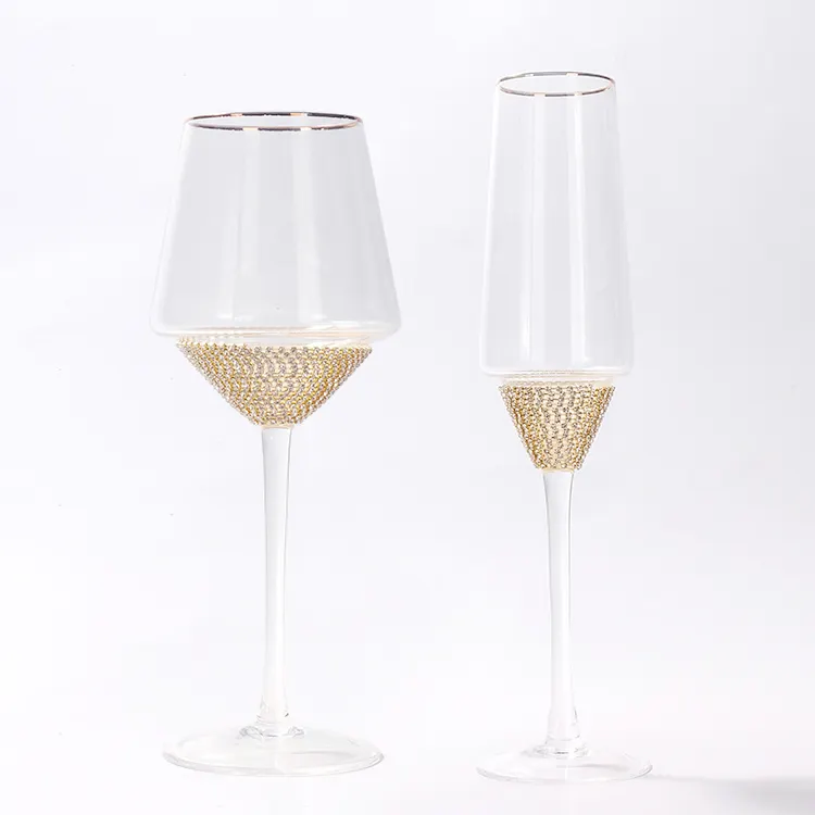 레드와 화이트 와인 샴페인 브랜디 샷을위한 크리스탈 투명 유리 제품 와인 잔