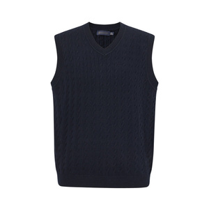 <span class=keywords><strong>Gilet</strong></span> tricoté rétro personnalisé style « Old Money » pour <span class=keywords><strong>homme</strong></span>, 100 % coton, col <span class=keywords><strong>en</strong></span> V, 12GG, léger, style preppy, sans manches - Product Image 4