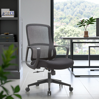 Nouvelle arrivée JYG-Bell B Chaise de bureau ergonomique en caoutchouc noir Base papillon Respirante Accoudoirs fixes Hauteur réglable