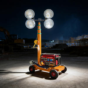 Torre de Iluminación LED de 1000W en Oferta, Generador Portátil de Diésel/Gasolina con Carro y Carretilla - Product Image 4