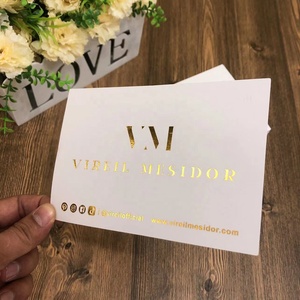 Logo personalizzato di lusso in lamina d'oro bianco grazie mille carte di stampa con logo - Product Image 4