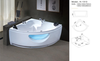Baignoire d'angle en acrylique blanche avec massage à remous, prix direct d'usine HG, pour 2 personnes