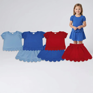 Nuevo Conjunto de Ropa de Dos Piezas para Bebés Niñas, Top de Manga Corta con Falda de Volantes a Juego - Product Image 1