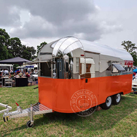 Nuevo 304 de acero inoxidable móvil Food Trucke Camper Van Hot Dogs carrito de comida café helado remolque de comida con cocina completa