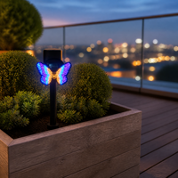 Lampe solaire de jardin extérieure en forme de papillon, à LED à changement de couleur dégradé, décorative pour cour, pelouse, patio, parterre de fleurs