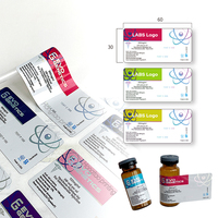 Kundenspezifischer Logodruck Langlebige Wasserfeste Vierfarbige Vinyl-Klebeetiketten 3ml/5ml/10ml Glasflaschen Etiketten für Pharmazeutika
