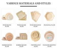 Prix d'usine vaisselle en fibre de bambou biodégradable jetable assiettes/plats/plateau en bambou pour la nourriture