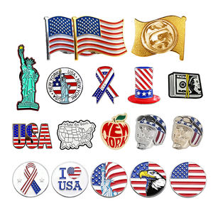 अमेरिकी ध्वज एनमेल पिन हमें कस्टम मानचित्र और स्वतंत्रता बैज श्रृंखला के चौथे जूली स्मारिका के देशभक्त स्मारिका उपहार - Product Image 1