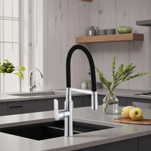 Кухонный смеситель, черный гибкий кухонный кран с распылителем - Product Image 4