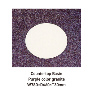 Plan de travail en granit naturel et meuble en bois naturel pour salle de bain - Product Image 4