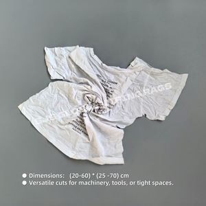 Paños de limpieza de algodón blanco estampado de alta calidad para uso industrial general - Product Image 3