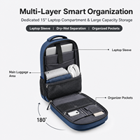 Sac à dos d'affaires pour hommes, sac pour ordinateur portable de 15 pouces, tissu Oxford, grande capacité 20-35L, sac de voyage multi-compartiments pour le bureau et l'école