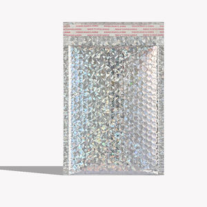 Thickened Colorful Silvery Laser Coating Non-Toxic 0.5 Mil Thick Silk Screen Printed Bubble Bag 25X30+4CM Air Express Beauty Bag - Product Image 1