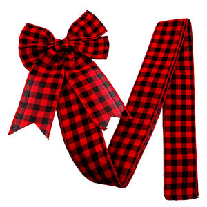 Gordon nastro grande nero rosso fiocco di natale <span class=keywords><strong>con</strong></span> nastro magico cucito <span class=keywords><strong>porta</strong></span> fiocco - Product Image 1