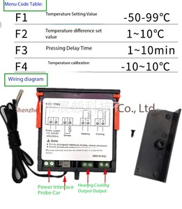 STC-1000 Nhựa Điều Khiển Nhiệt Độ 12V/24V/220V Nhiệt Độ Và Độ Ẩm Điều Khiển Thích Hợp Cho Vườn ươm Và Nhà Kính - Product Image 6