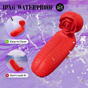 Mini Vibratore a Doppio Canale con 9 Vibrazioni per Donne, Massaggiatore Silenzioso per Dita e Capezzoli, Design a Rosa, per Piacere Clitorideo, Punto G e Anale - Product Image 3