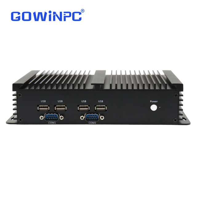 Gowin Factory Industrial Mini PC Intel Core I7-8550U 6*RS232/422/485 COM Ports 8-bit GPIO Fanless PC 2x DDR4 RAM SSD+HDD
