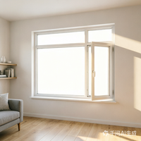 Ventanas Plegables Horizontales Modernas de UPVC con Vidrio Templado y Diseño de Rejilla de Acero Inoxidable para Uso en Baños Exteriores