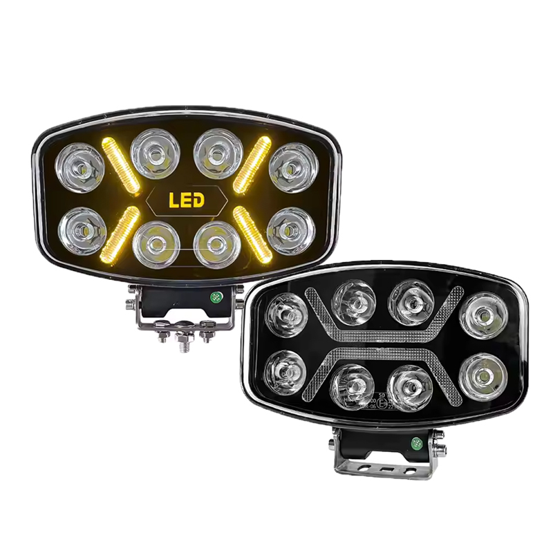 2025 Automotive Aurora New 12V 24V 9.7 Inch LED Work Light E-Mark 80W Auto Truck Headlight LED Driving Light with DRL