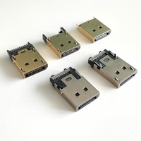 Conector DisplayPort SMT de Ángulo Recto de 20 Pines Macho, Adaptador Convertidor DP Macho a Hembra de 180 Grados, Accesorio para PCB