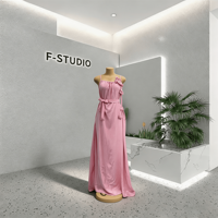Nouvelle Robe de Soirée Tendance 2026 – Élégante Robe de Fête d'Été Sans Manches à Bretelles Dos Nu Couleur Unie avec Fleurs 3D pour Banquet