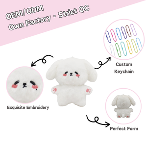 Peluche Carino da 8cm, Produttore di Giocattoli in Peluche Personalizzati, Portachiavi in Peluche, Charm per Borse, Mini Giocattolo in Peluche - Product Image 3