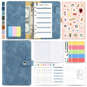 Carnet portable GF A6 en cuir PU Macaron, classeur à 6 anneaux, journal, budget, bureau, école, agenda quotidien, ensemble <span class=keywords><strong>de</strong></span> carnets - Product Image 1