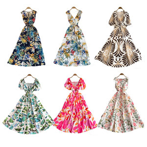 Robe longue d'été florale pour femmes, vêtements décontractés pour femmes, robes maxi pour femmes, envoi aléatoire - Product Image 5