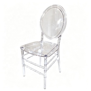 Muebles de comedor de plástico transparente apilable, silla <span class=keywords><strong>Charivari</strong></span>, silla de boda Brida acrílica de estilo elegante con respaldo redondo - Product Image 1